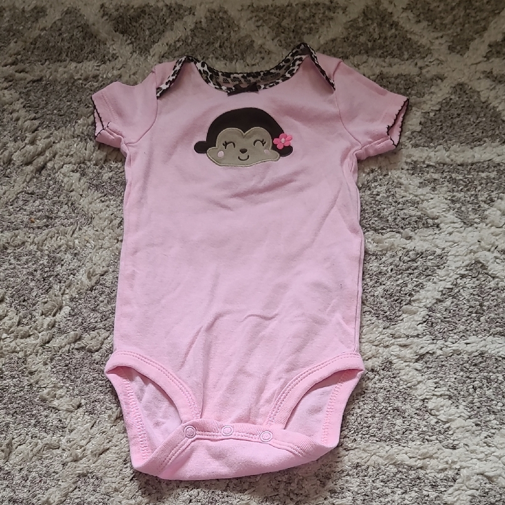 20 for $10 - Carter's Girls 3-6m Pink Onesie with Monkey